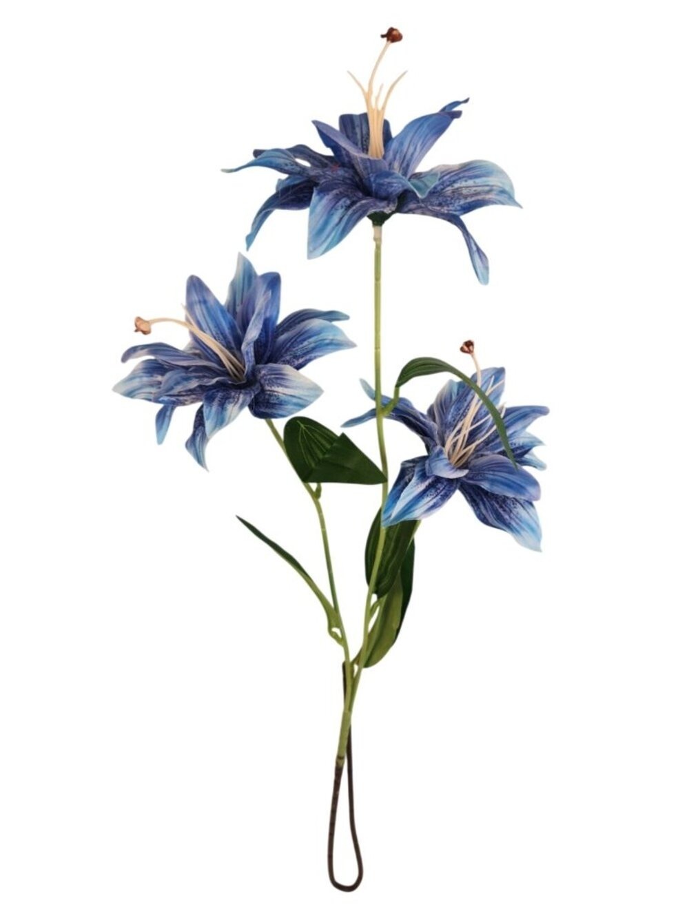 Luxury Artificial Tiger Lily Stem 34 Inch | Blue Faux Lily | Designer Artificial - Picture 9 of 13